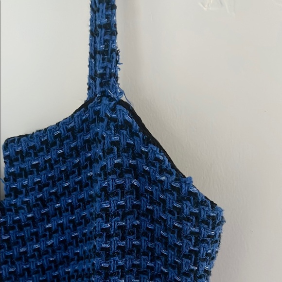 Zara Blue Textured Dress size S - Picture 3 of 7